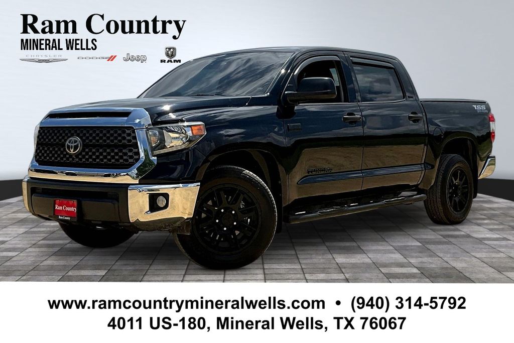 Midnight Black Metallic 2021 Toyota Tundra SR5 CrewMax RWD Pickup Truck 4X2 6-Speed Automatic Overdrive