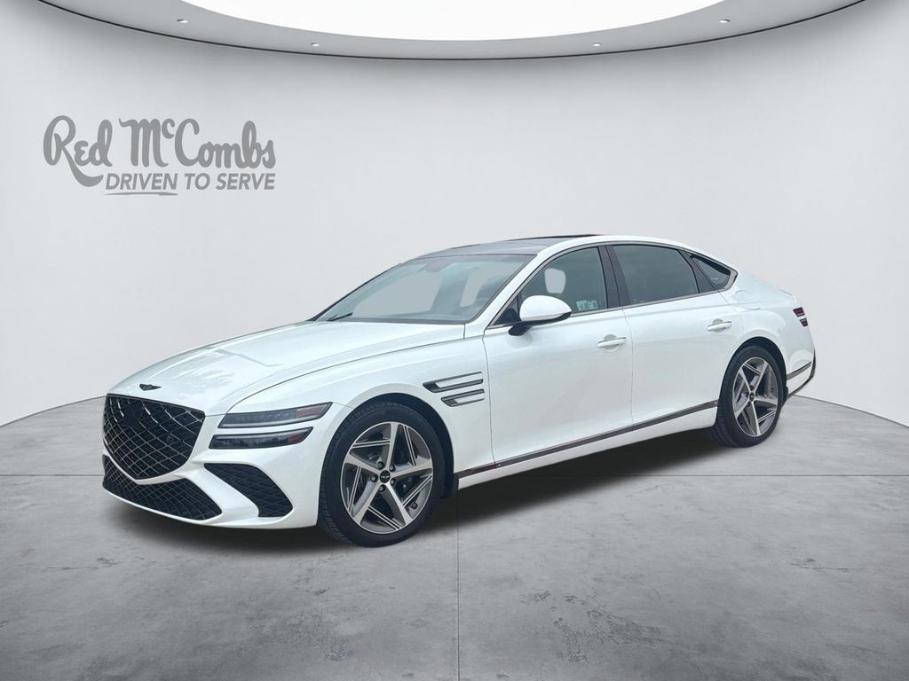 White 2025 Genesis G80 3.5T Sport Advanced AWD Sedan All-Wheel Drive 8-Speed Automatic