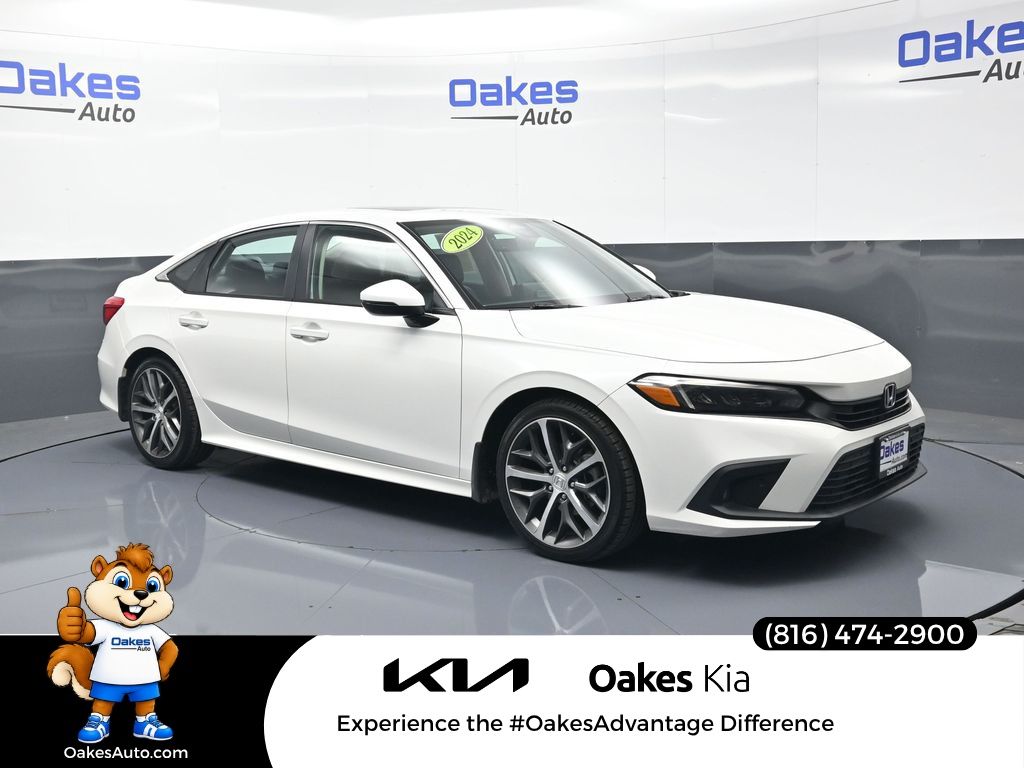 Platinum White Pearl 2024 Honda Civic Sedan Front-Wheel Drive Continuously Variable Transmission