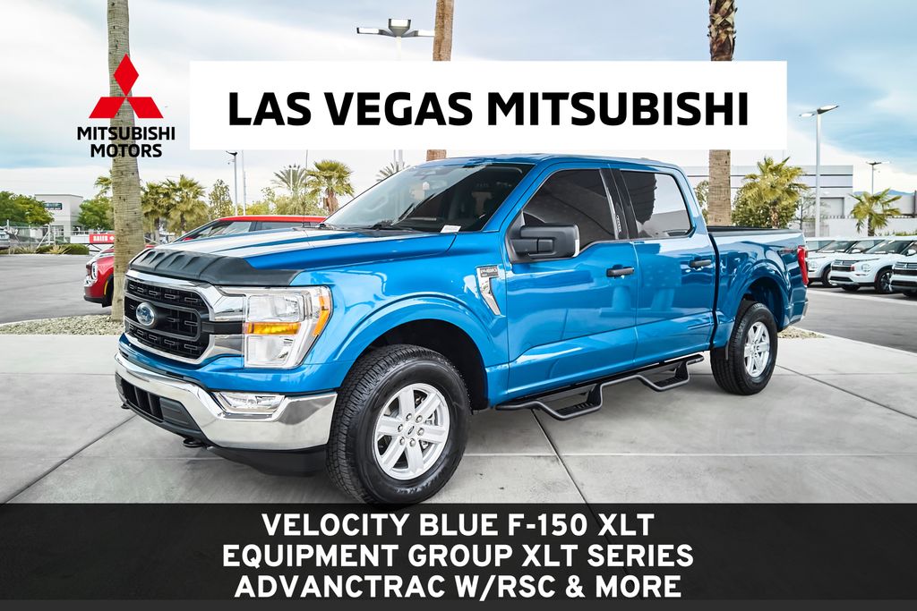 Blue Metallic 2021 Ford F-150 XLT SuperCrew 4WD Pickup Truck Four-Wheel Drive Automatic
