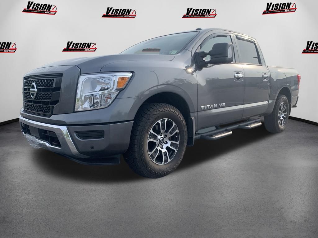 Gray (Gun Metallic) 2020 Nissan Titan Pickup Truck Four-Wheel Drive 9-Speed Automatic