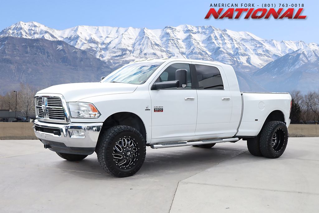Bright White 2010 Dodge RAM 3500 SLT Mega Cab DRW 4WD Pickup Truck Four-Wheel Drive 6-Speed Automatic