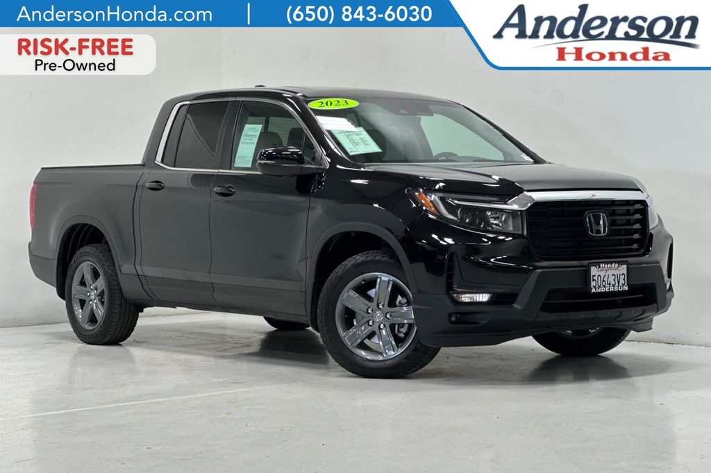 Black 2023 Honda Ridgeline RTL AWD Pickup Truck All-Wheel Drive 9-Speed Automatic