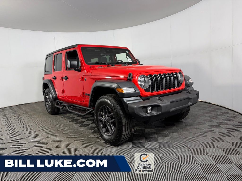 Firecracker Red Clearcoat 2024 Jeep Wrangler Sport S 4-Door 4WD SUV / Crossover Four-Wheel Drive 8-Speed Automatic