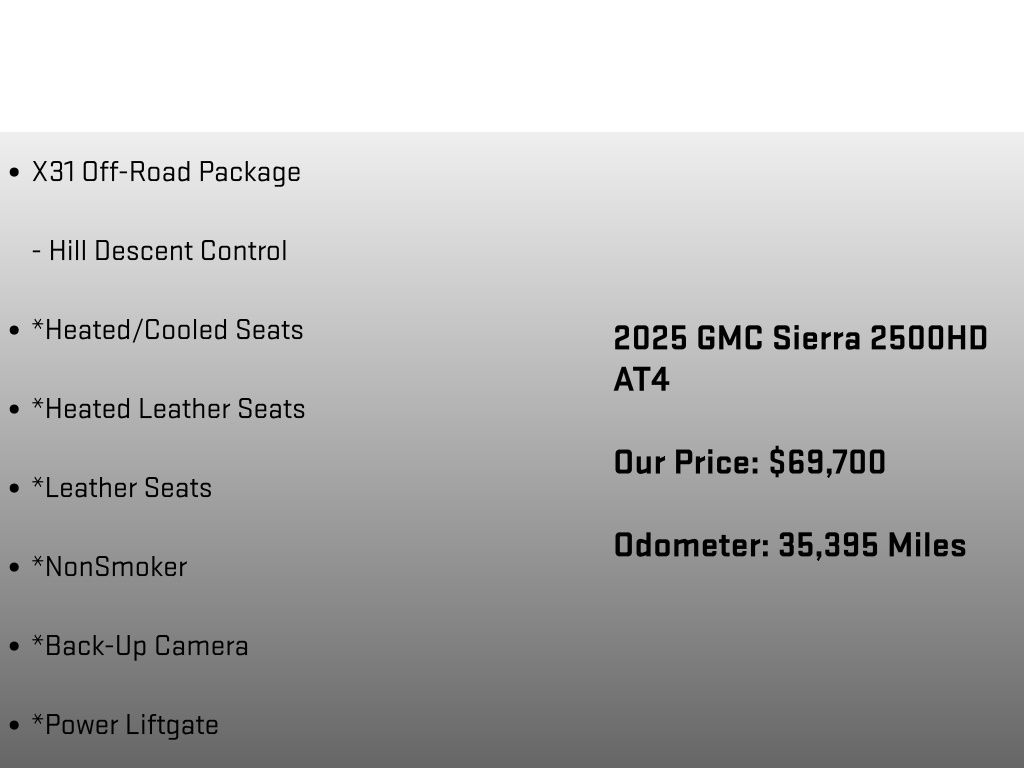 2025 GMC Sierra 2500HD AT4 White at Luther Ford