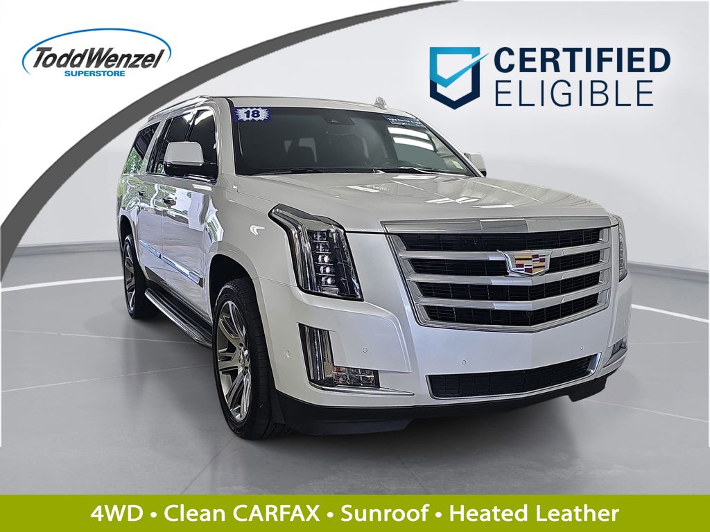 Crystal White Tricoat 2018 Cadillac Escalade ESV SUV / Crossover Four-Wheel Drive 