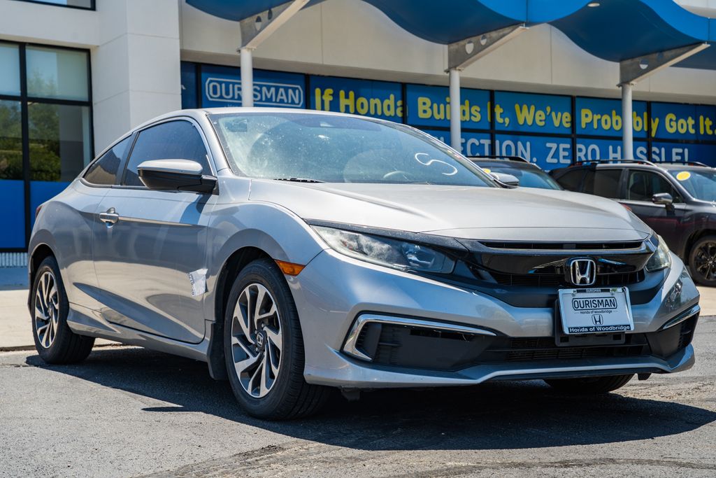 Silver 2020 Honda Civic LX Coupe FWD Coupe Front-Wheel Drive Continuously Variable Transmission