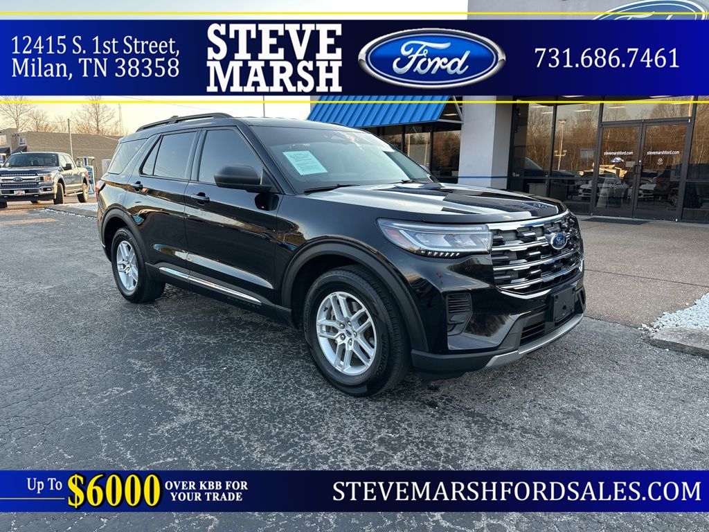 Agate Black Metallic 2025 Ford Explorer SUV / Crossover Rear-Wheel Drive Automatic