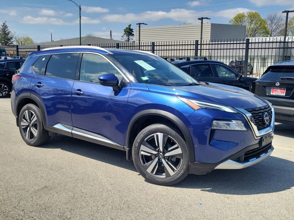 Caspian Blue Metallic 2023 Nissan Rogue Platinum AWD SUV / Crossover All-Wheel Drive Continuously Variable Transmission