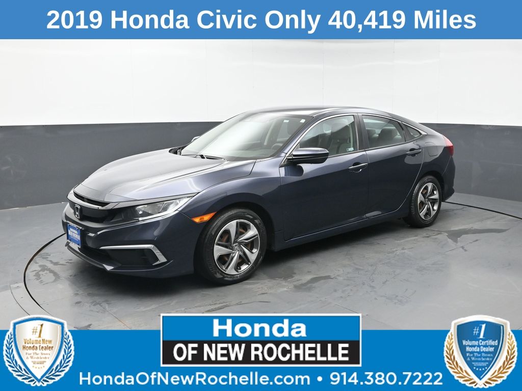 Cosmic Blue Metallic 2019 Honda Civic Sedan Front-Wheel Drive Continuously Variable Transmission