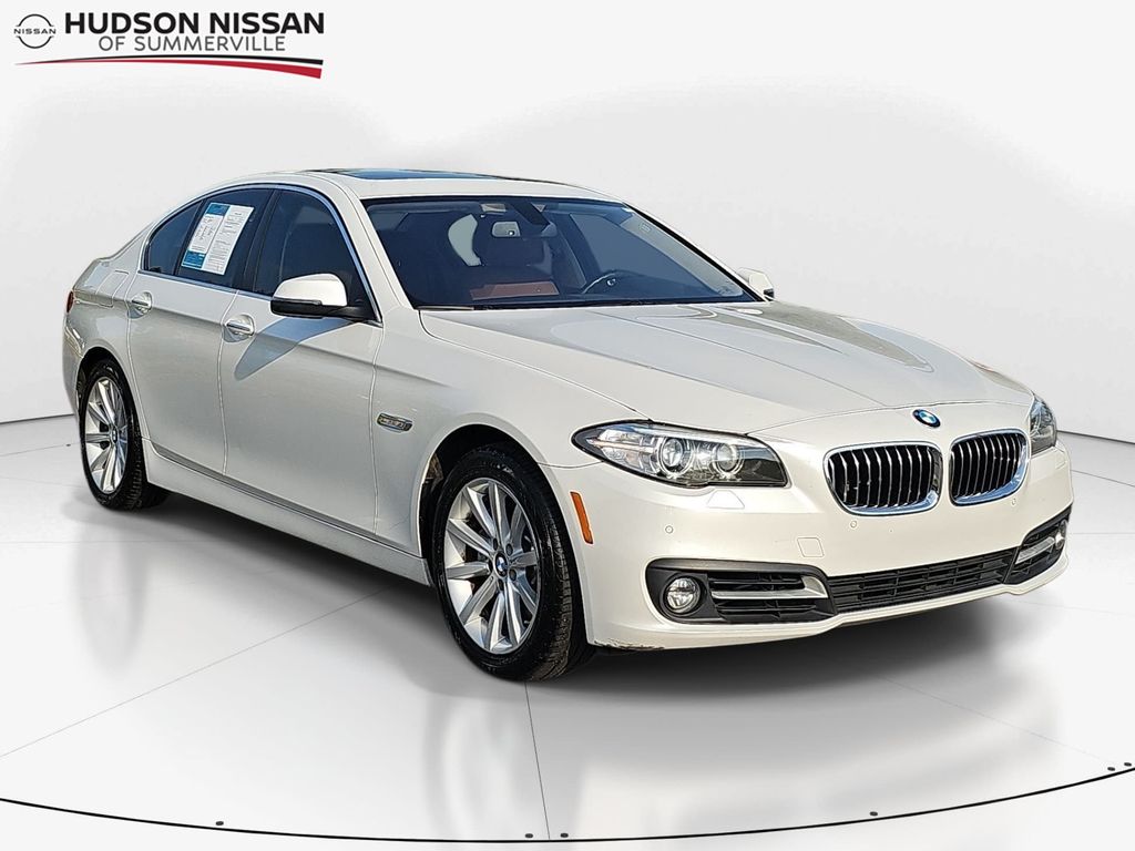 White Metallic 2015 BMW 5 Series Sedan Rear-Wheel Drive 8-Speed Automatic