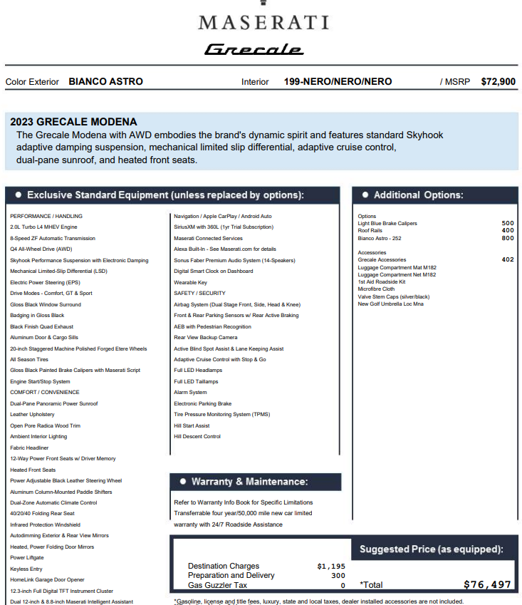 2023 Maserati Grecale Modena AWD