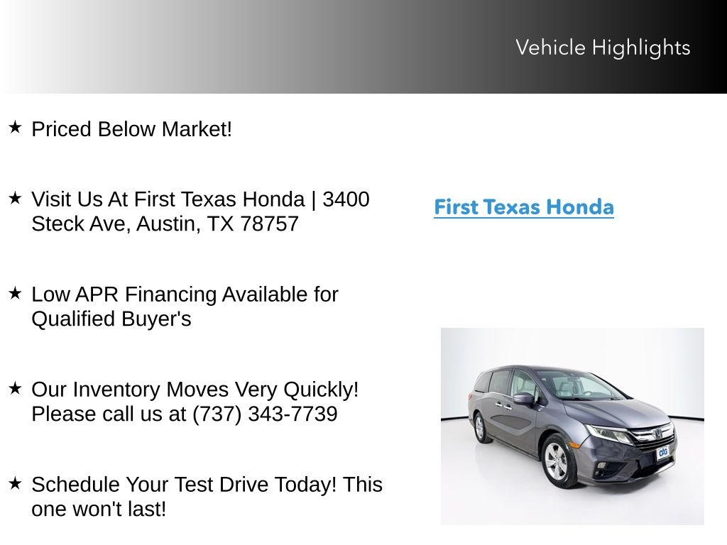 Used Car 2019 Honda Odyssey  Ex-l For Sale Under $25,000 In Austin, Texas