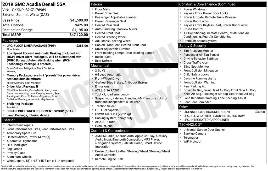Used Car 2019 Gmc Acadia  Denali For Sale Under $20,000 In Austin, Texas