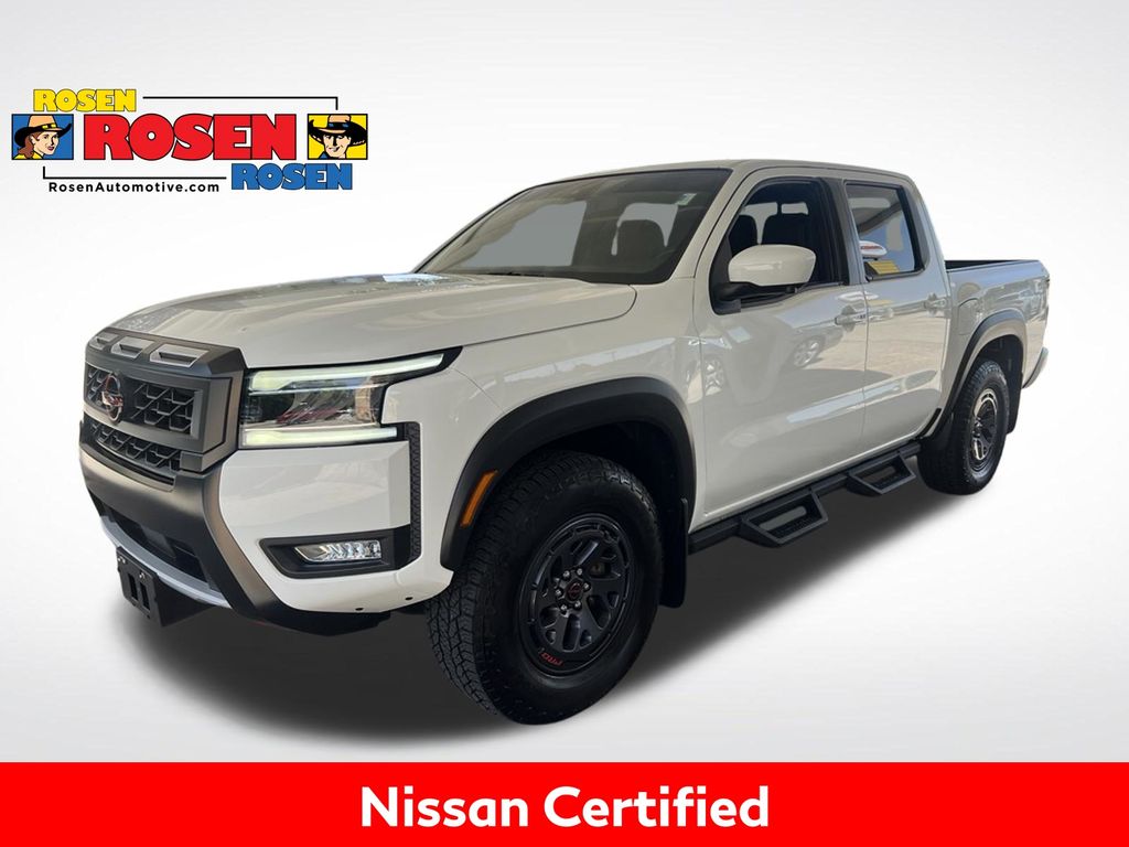 Glacier White 2025 Nissan Frontier Pickup Truck Four-Wheel Drive 9-Speed Automatic Overdrive
