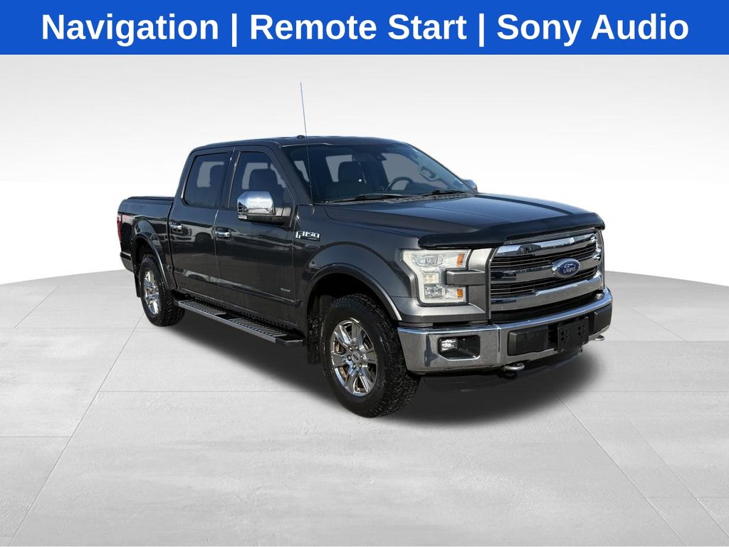 Gray (Magnetic Metallic) 2015 Ford F-150 Lariat SuperCrew 4WD Pickup Truck Four-Wheel Drive 6-Speed Automatic