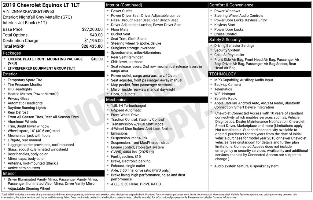 2019 Chevrolet Equinox LT Gray at Audi Porsche Sewickley