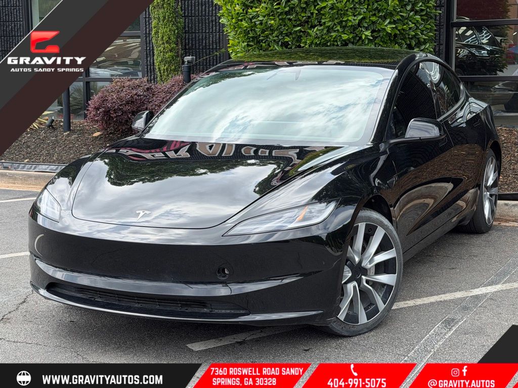 Black 2025 Tesla Model 3 Long Range RWD Sedan Rear-Wheel Drive 1-Speed Automatic