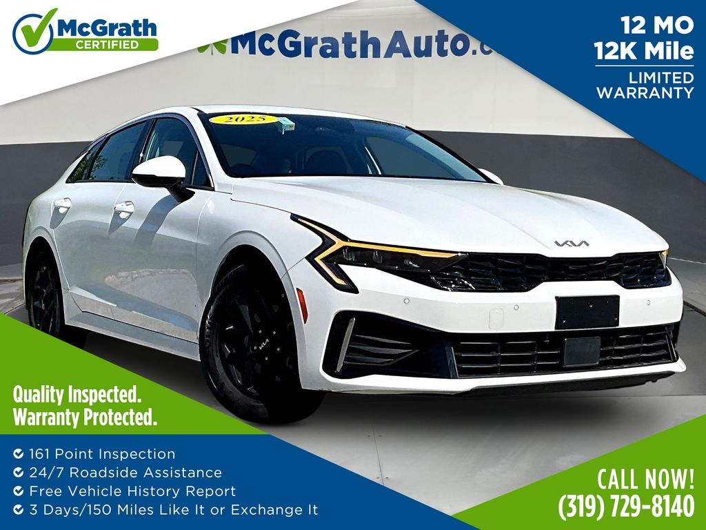 Snow White Pearl 2025 Kia K5 Sedan Front-Wheel Drive 8-Speed Automatic