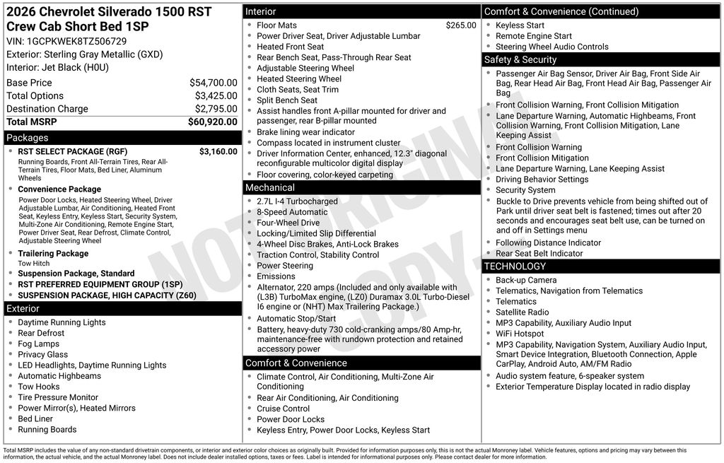 New 2026 Gray Chevrolet RST image 2