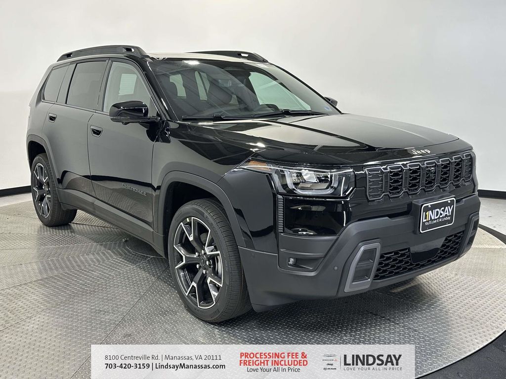 Diamond Black Crystal Pearlcoat 2026 Jeep Cherokee Overland 4WD SUV / Crossover Four-Wheel Drive Continuously Variable Transmission