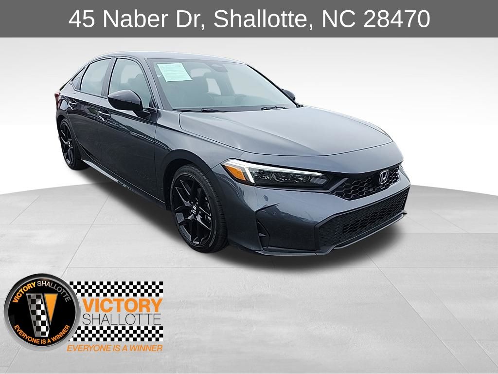 Gray 2025 Honda Civic Sport FWD Sedan Front-Wheel Drive Continuously Variable Transmission