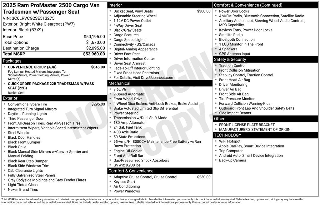 Used 2025 Ram ProMaster 2500 Van