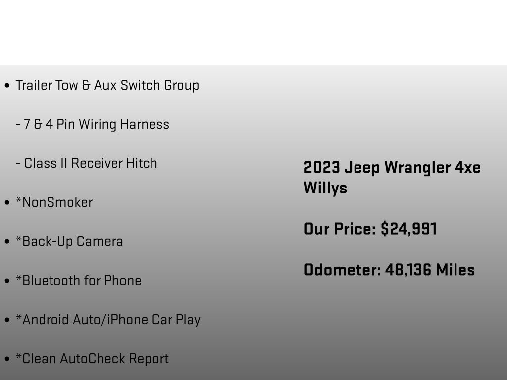 2023 Jeep Wrangler Base 4xe Gray at Klick Lewis Buick Chevrolet