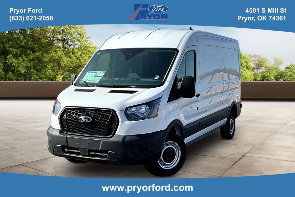 Oxford White 2025 Ford Transit Cargo 150 Medium Roof LB RWD Van Rear-Wheel Drive
