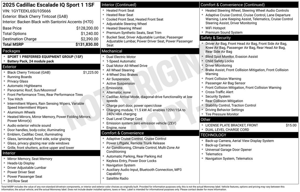 New Car 2025 Cadillac Escalade  Sport For Sale Price N/a In Austin, Texas