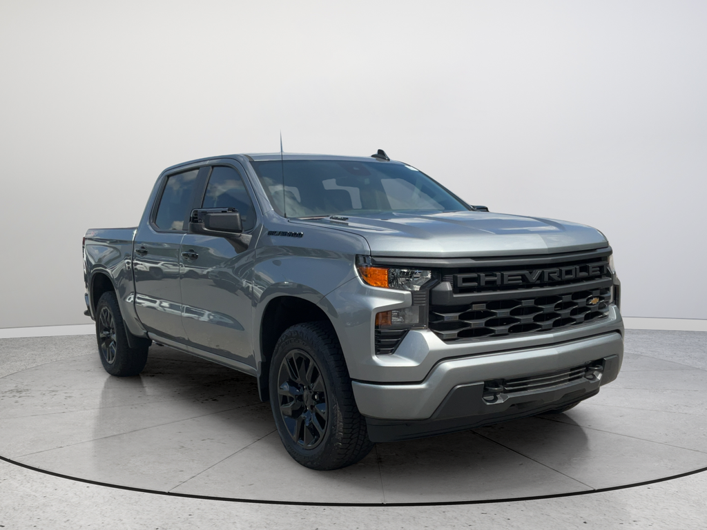 Sterling Gray Metallic 2026 Chevrolet Silverado 1500 Custom Crew Cab 4WD Pickup Truck Four-Wheel Drive 8-Speed Automatic