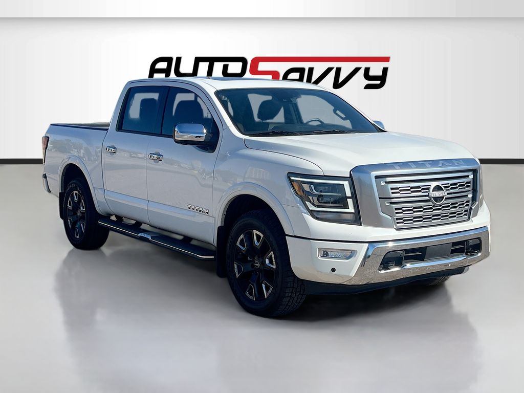 2024 Nissan Titan Platinum Reserve White at Bayshore Chrysler Jeep Dodge Ram