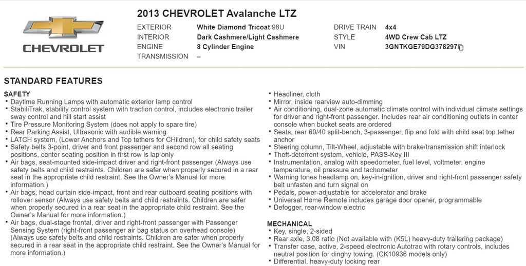 2013 Chevrolet Avalanche 1500 LTZ 20