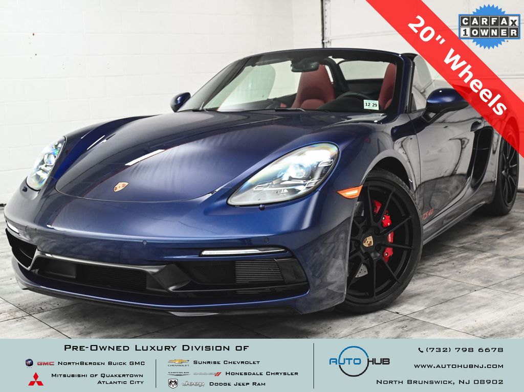 Blue 2025 Porsche 718 Boxster GTS 4.0 RWD Convertible Rear-Wheel Drive 7-Speed Automatic