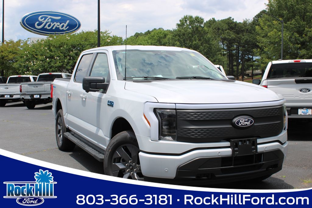 White Metallic 2025 Ford F-150 Lightning Pickup Truck All-Wheel Drive Automatic