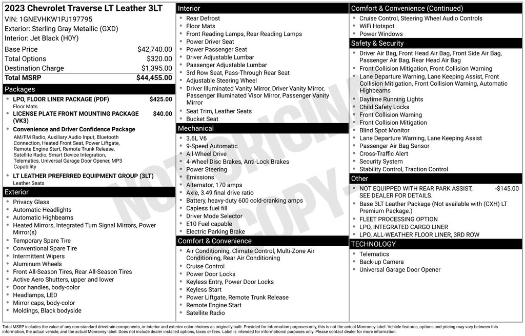 used 2023 Chevrolet Traverse car, priced at $27,400