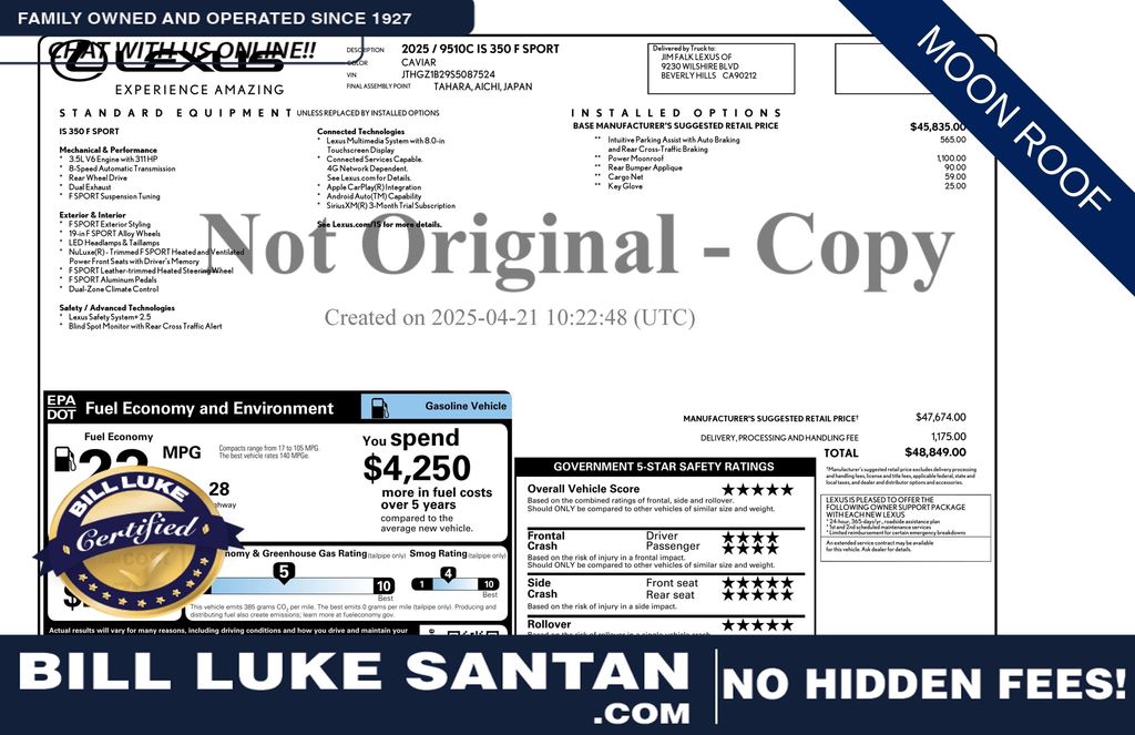 2025 Lexus IS 350 F Sport RWD