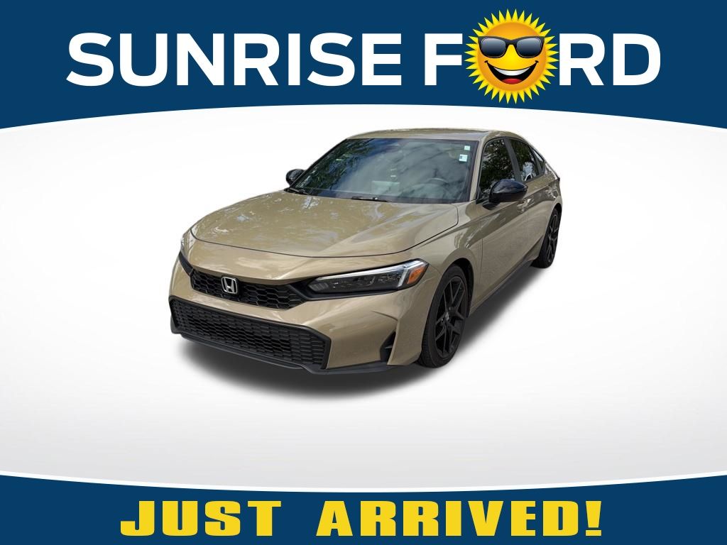 Sand Dune Pearl 2025 Honda Civic Hatchback Sport FWD Hatchback Front-Wheel Drive Continuously Variable Transmission