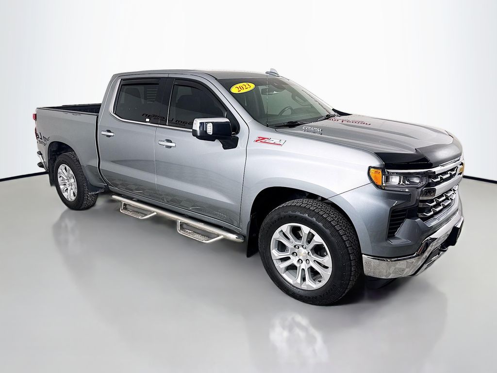 Sterling Gray Metallic 2023 Chevrolet Silverado 1500 LTZ Crew Cab 4WD Pickup Truck Four-Wheel Drive Automatic