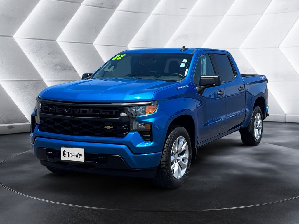 Glacier Blue Metallic 2022 Chevrolet Silverado 1500 Pickup Truck Four-Wheel Drive 8-Speed Automatic