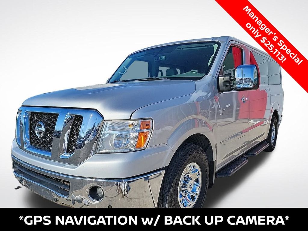 Brilliant Silver Metallic 2016 Nissan NV Passenger 3500 HD SL V8 Van Rear-Wheel Drive 5-Speed Automatic