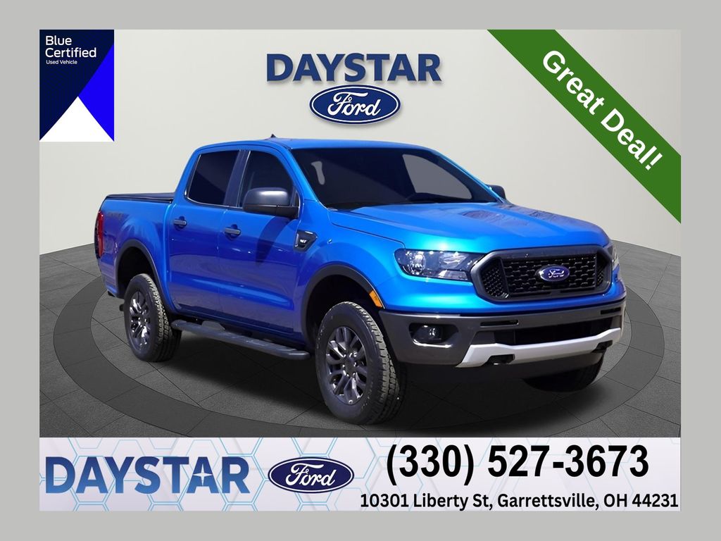 Blue Metallic 2022 Ford Ranger XLT SuperCrew 4WD Pickup Truck Four-Wheel Drive Automatic