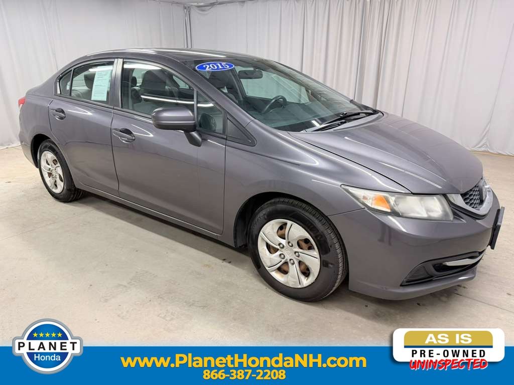 Gray (Modern Steel Metallic) 2015 Honda Civic Sedan Front-Wheel Drive Continuously Variable Transmission