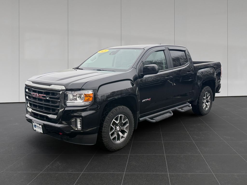 Onyx Black 2021 GMC Canyon AT4 Crew Cab 4WD with Leather Pickup Truck Four-Wheel Drive 8-Speed Automatic