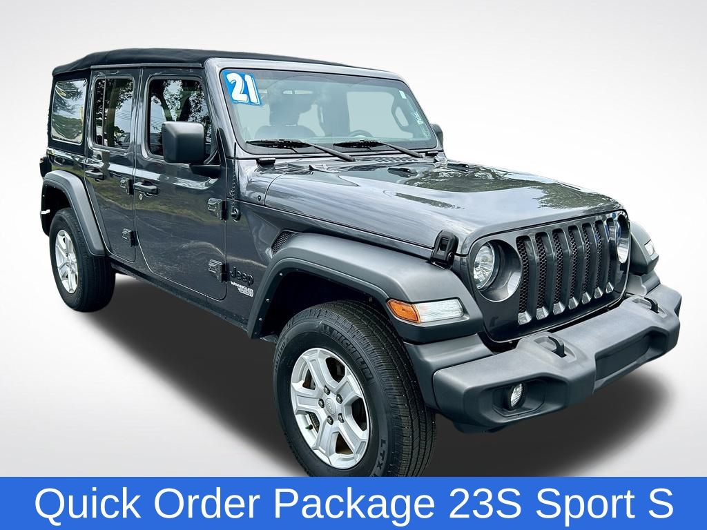 Used 2021 Jeep Wrangler Unlimited Sport S with VIN 1C4HJXDGXMW762707 for sale in Miami, FL