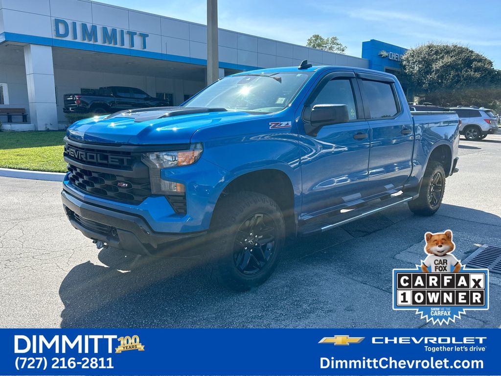 Glacier Blue Metallic 2022 Chevrolet Silverado 1500 Pickup Truck Four-Wheel Drive Automatic