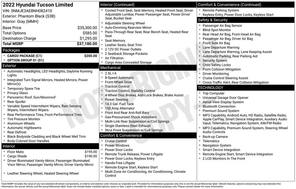 Used 2022 Black Hyundai Limited image 2