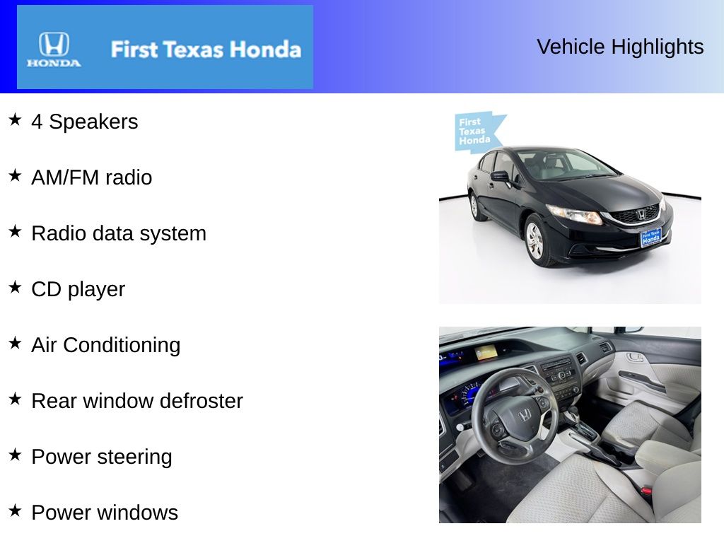 Used Car 2015 Honda Civic  Lx For Sale Under $12,000 In Austin, Texas