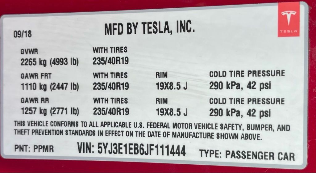 2018 Tesla Model 3 Long Range Red at Community Honda