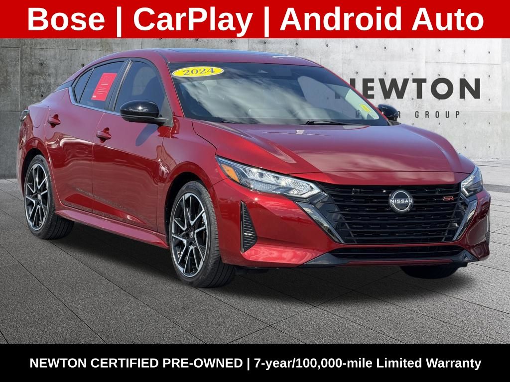 Red (Scarlet) 2024 Nissan Sentra SR FWD Sedan Front-Wheel Drive Continuously Variable Transmission